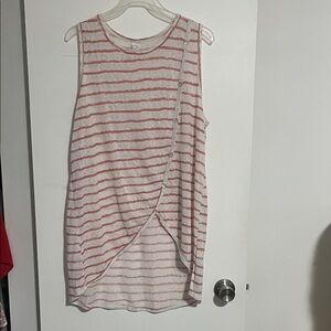 Red and White Striped Sleeveless Top